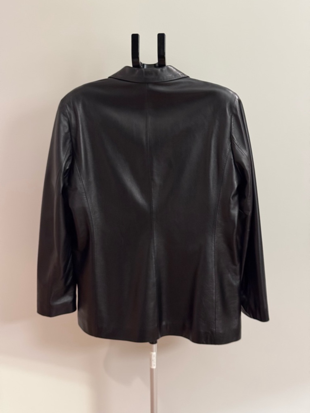 Coach Women’s Black 100% Leather Button-Front Blazer Jacket - Size XL - Picture 6 of 12